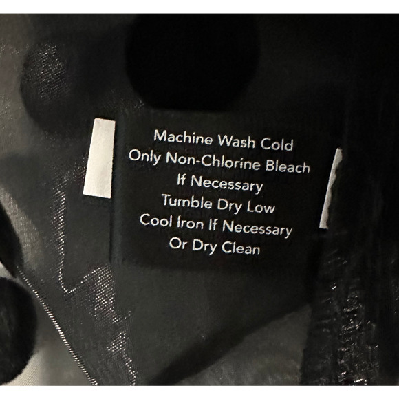 Boston Proper Sheer Black Polka Dot 3/4 Sleeve Button Up Collar Blouse sze Small - Picture 4 of 8